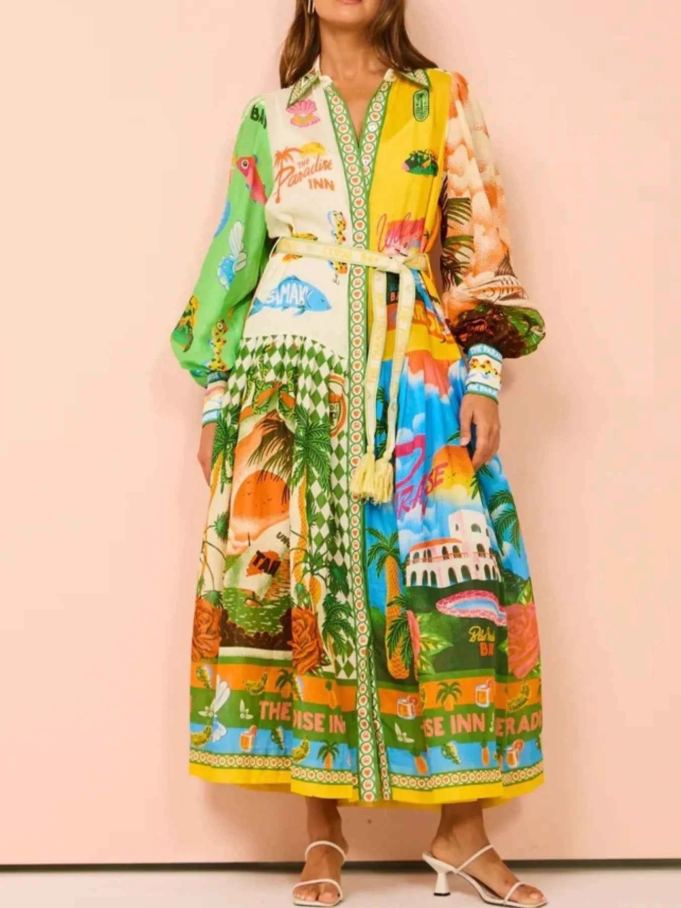Printed Lantern Sleeve Midi Shirt Dress 3d543736-52ad-47d9-aca7-b7faa9eb2484-Max-Origin