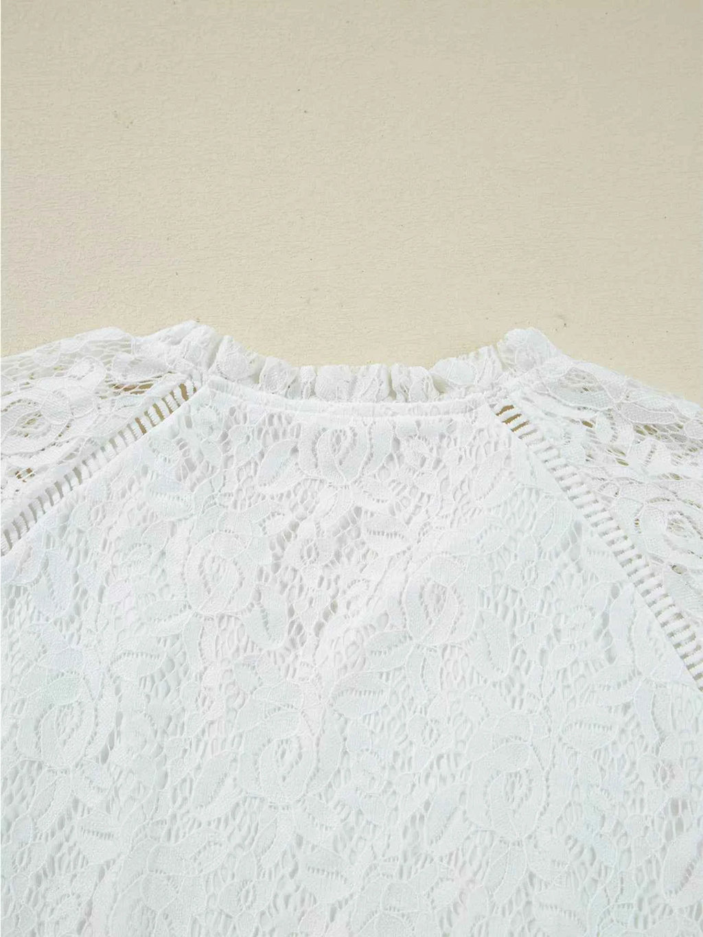 Tie Neck Lace Ruffle Detail Long Sleeve Blouse 3d5734bf5b4a4cb1a51e77d1661f7dd2-Max-Origin