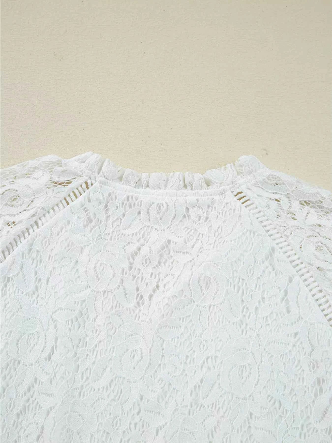 Tie Neck Lace Ruffle Detail Long Sleeve Blouse 3d5734bf5b4a4cb1a51e77d1661f7dd2-Max-Origin