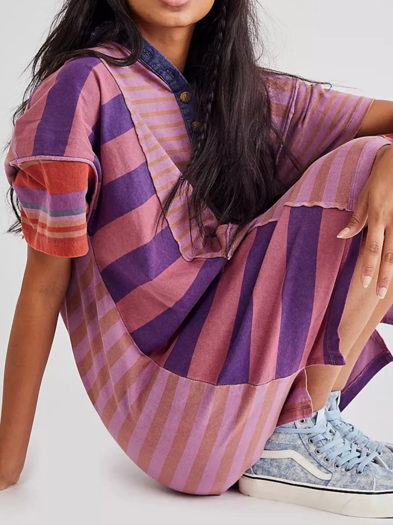 Striped Oversized Half Button Shirt Dress 3d58186d-fbb8-4d5b-9938-bb416d52781a-Max-Origin