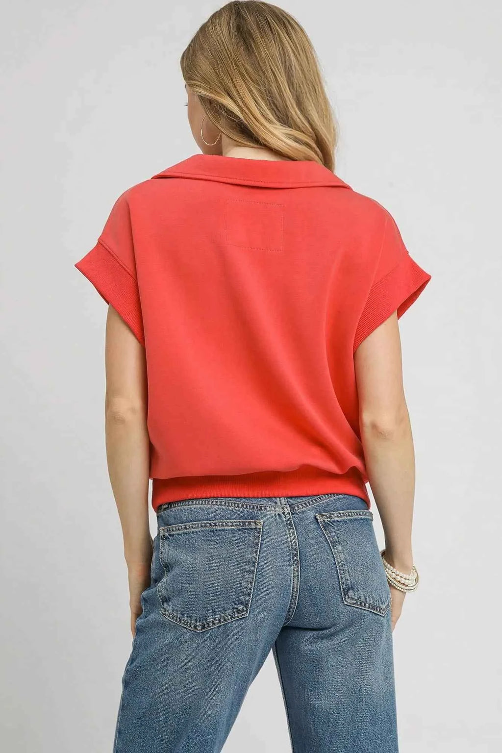 Umgee Luxe Knit Collared Short Sleeve Polo Sweatshirt 3d5df857-16bb-44ce-bd83-db422784c275-Max-Origin