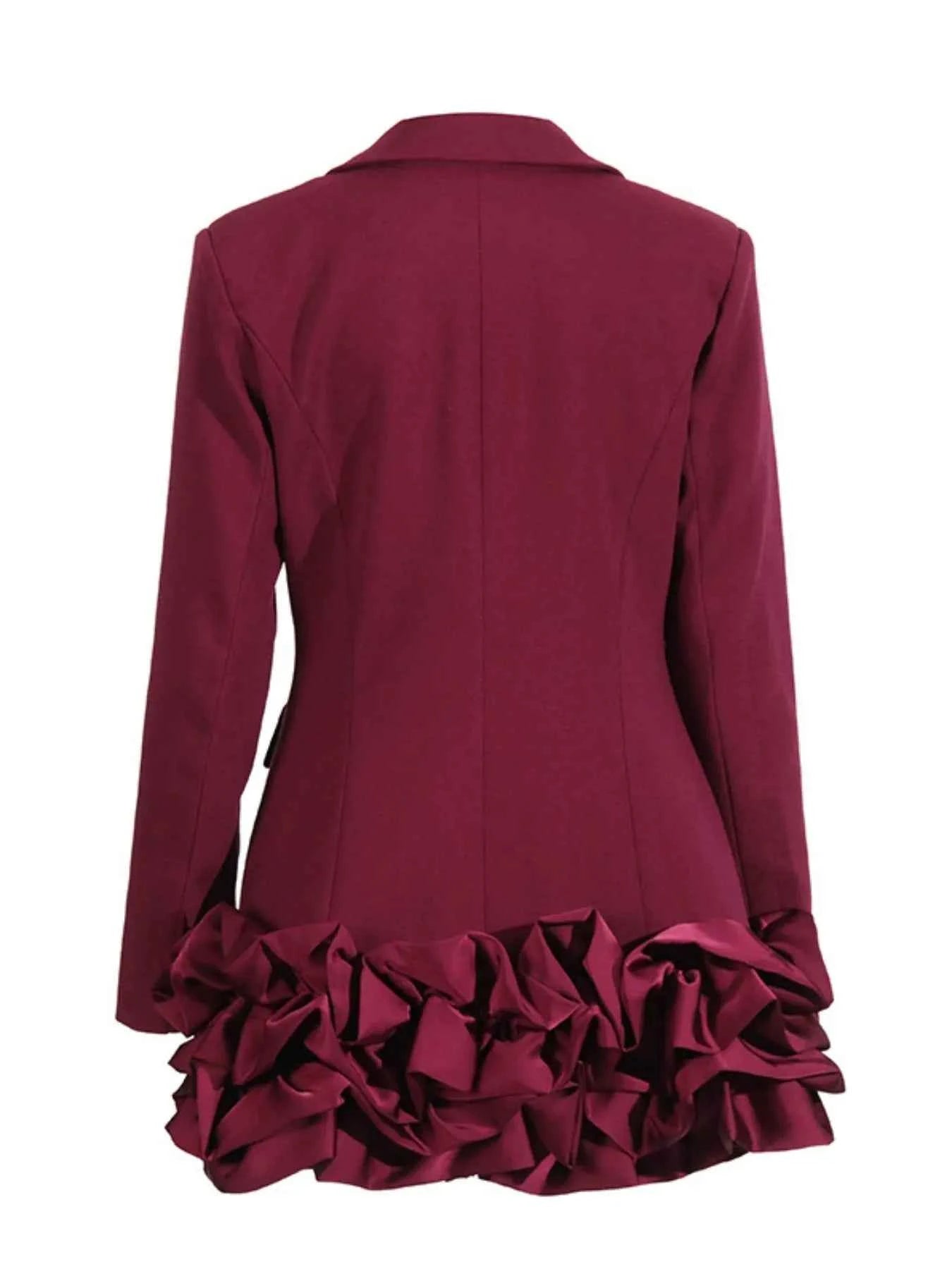 Ruffle Hem Double-Breasted Blazer Dress 3d6284db-1da2-440c-ad84-bbb9d0dfc9a3-Max-Origin