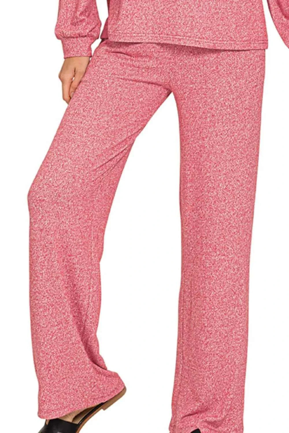 Zenana Soft Melange Long Sleeve Tee & Pants Set 3d6923ed-5625-456d-b74c-1524e2ec405a-Max-Origin