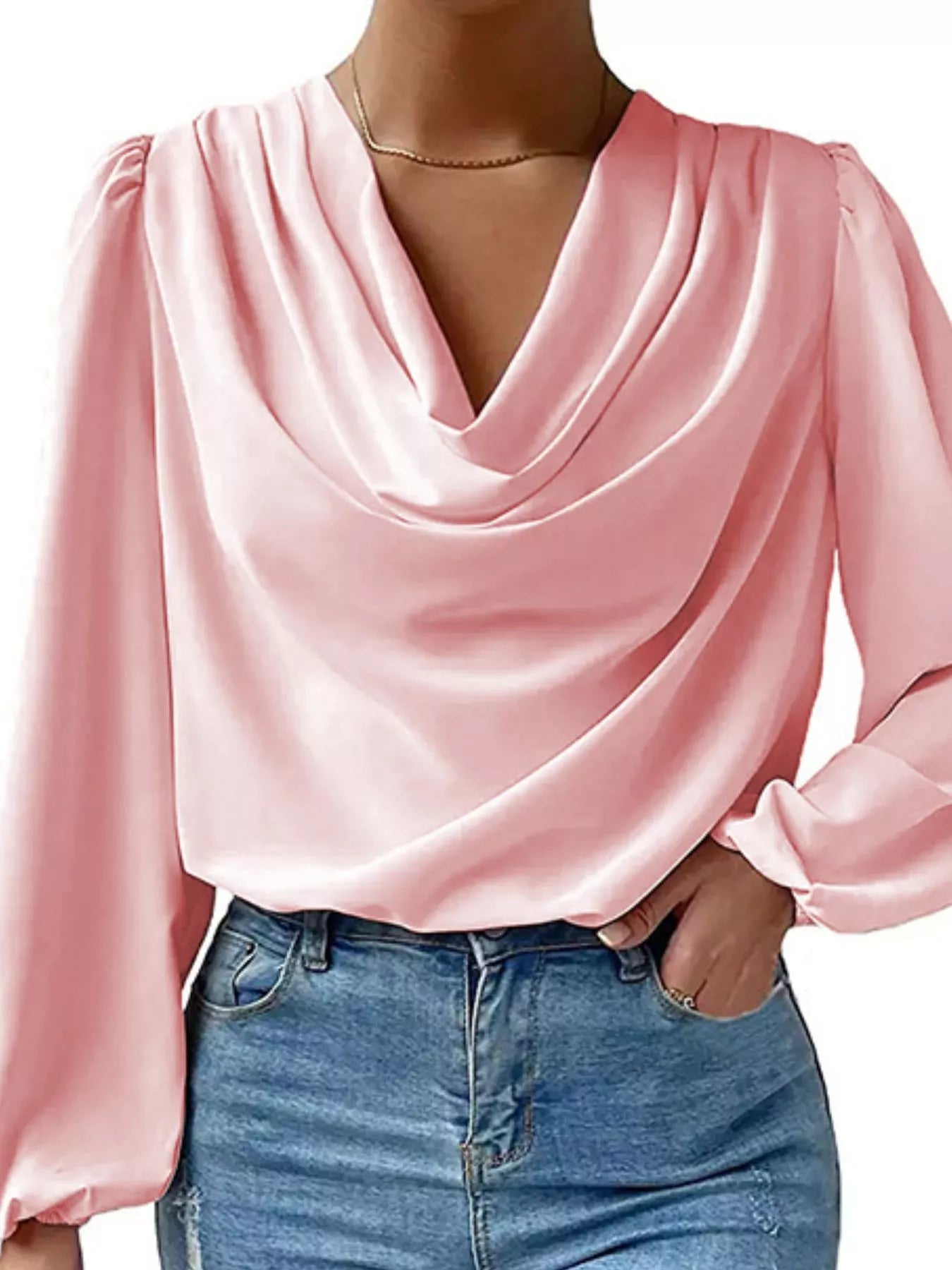 Full Size Cowl Neck Balloon Sleeve Blouse Plus Size 3d7ee9e5-c4b2-4cc8-92e7-c1fe2c37250e-Max-Origin