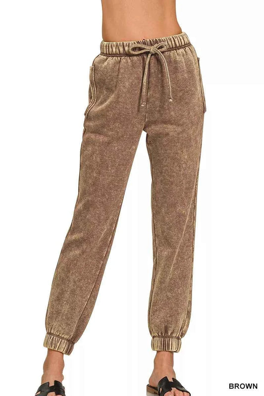 Zenana Acid Wash Fleece Sweatpants with Pockets 3d9d226a-e9f6-4b44-b8cf-d927ec67e9bc-Max-Origin
