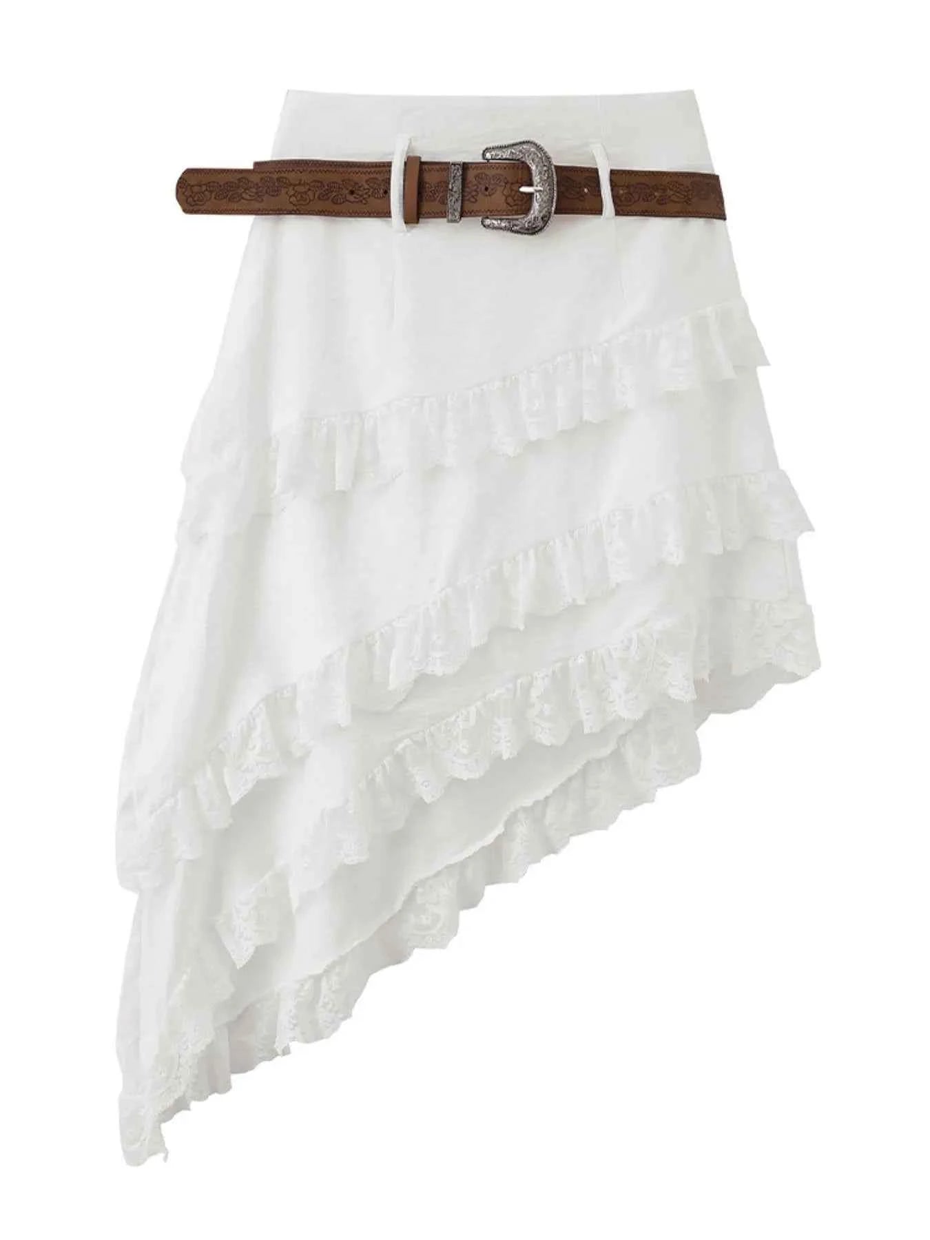 Asymmetrical Lace Ruffle Skirt White 3da3ceef-2d7c-4687-94b4-90a2f742d52c-Max-Origin