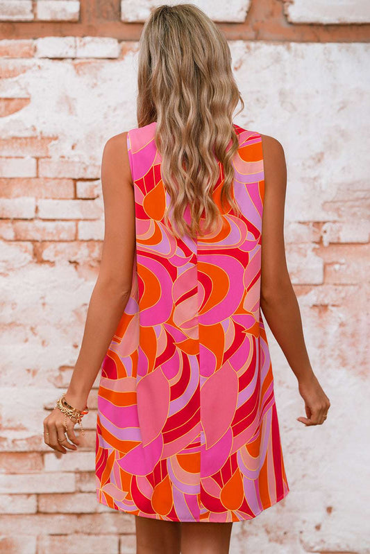 Rose Abstract Floral Print Sleeveless Shift Mini Dress 3db248b039c00799-_2