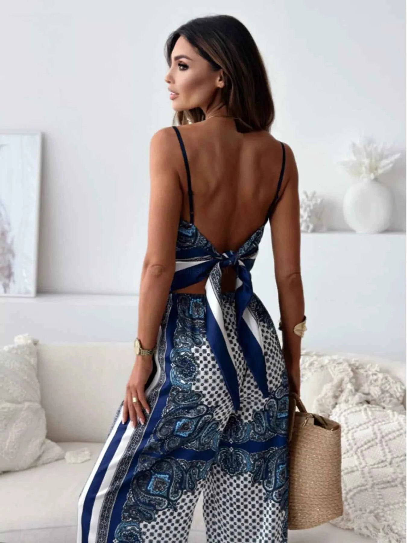Tie Back Printed Cami and Pants Set 3dbf385102804508bacda24a0dde14ca-Max-Origin