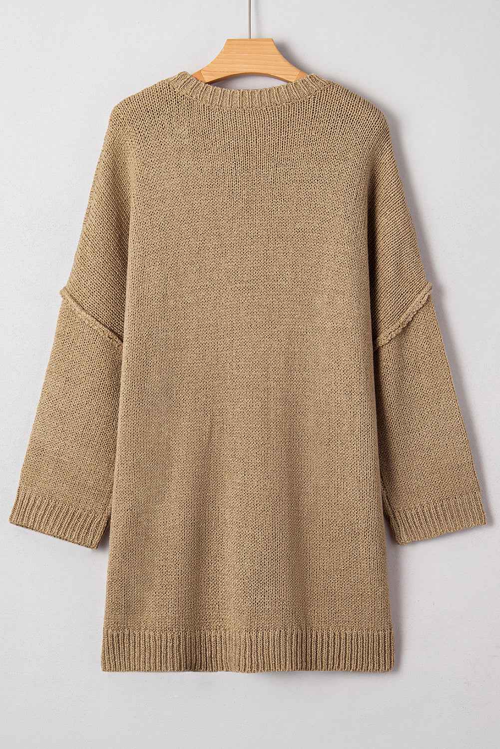 Pale Khaki Oversize Drop Shoulder Slouchy Sweater Dress 3dc0afd1044251be