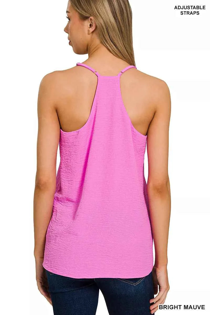 Zenana Woven Airflow Adjustable Strap V-Neck Cami 3dc99aea-cd5e-4cae-ba47-9195aea4a478-Max-Origin