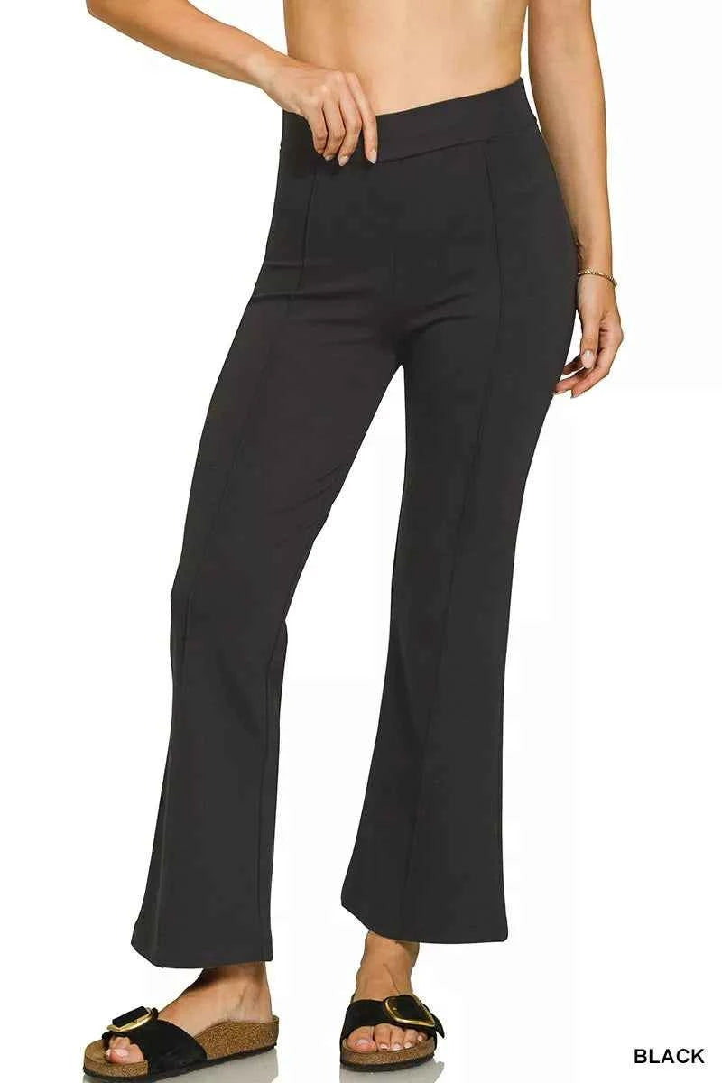 Zenana Heavy Ponte Elastic Waistband Pintuck Pants BLACK 3dcaadfc17294337a292b32a1f70c6ad-Max-Origin