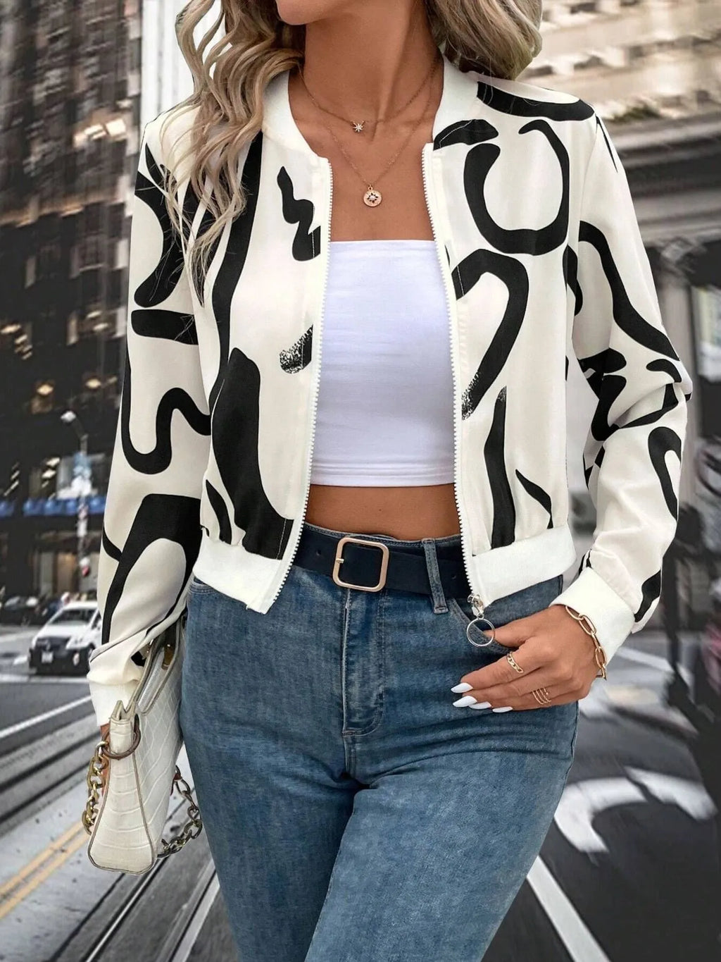 Number Print Zip Up Jacket 3ddd135d32d94bea9f2e53d0e86050fb-Max-Origin
