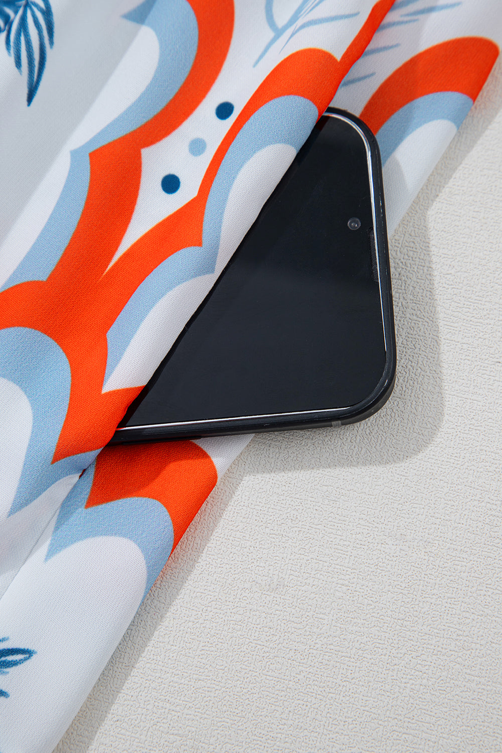 Orange Palm Tree Print Short Sleeve Flowy Dress 3decdfdb1fd8bbf4