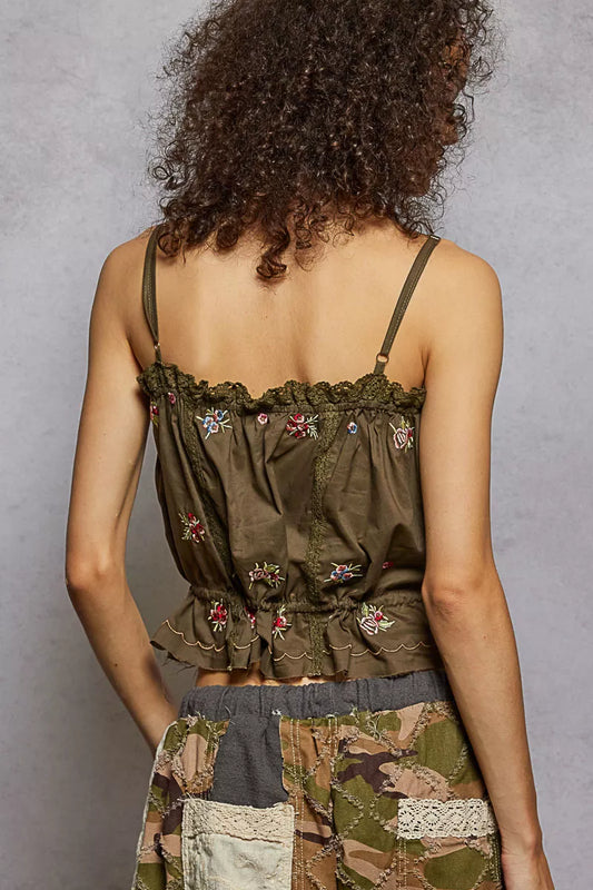 Button Down Floral Embroidered Cropped Cami with Lace Detail 3def4eac-42c0-4b03-b5c0-2aa7241392a7-Max-Origin