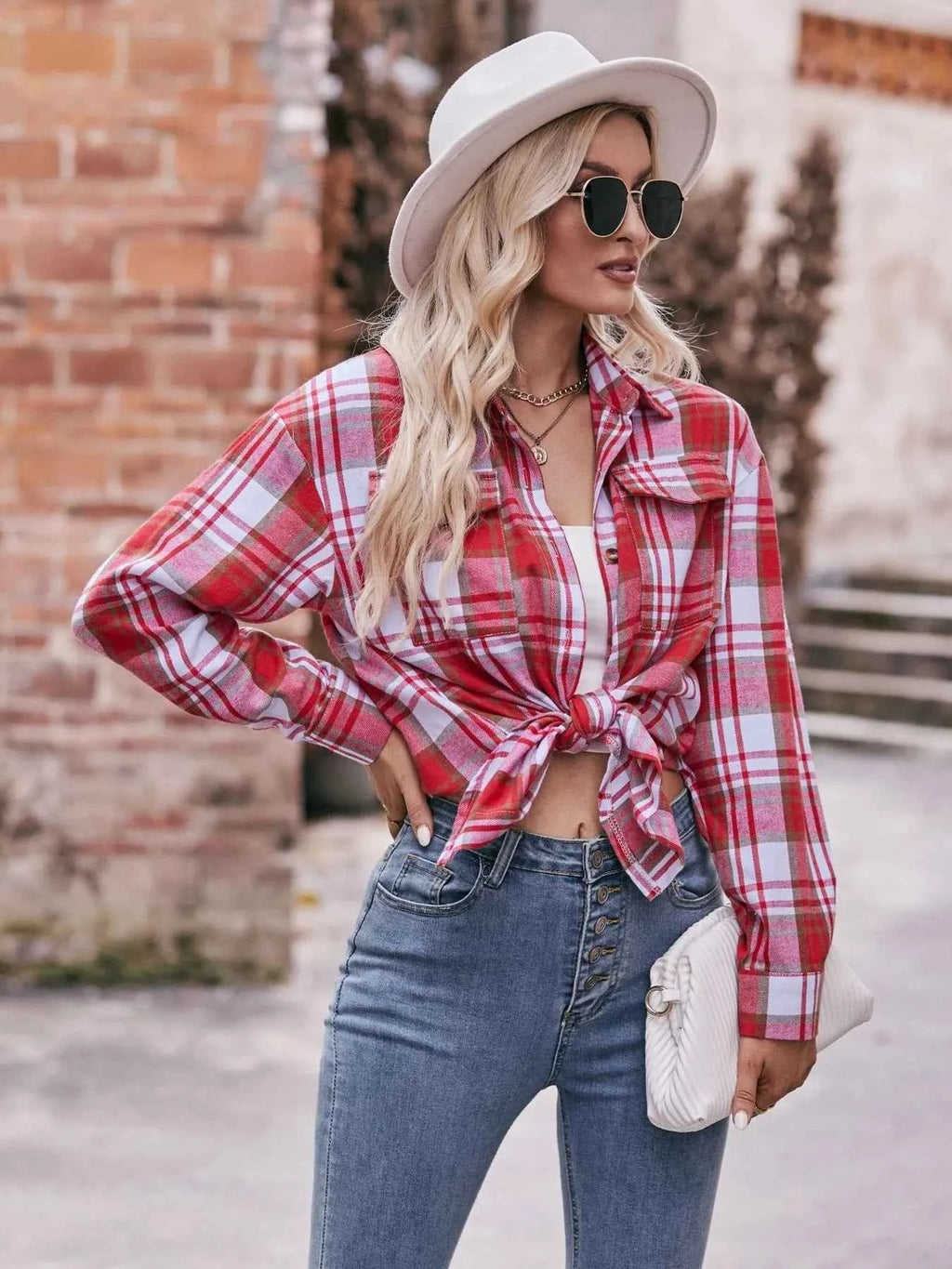 Plaid Button-Down Long Sleeve Shirt 3df225116b7e42049fe49c9dd0b92852-Max-Origin