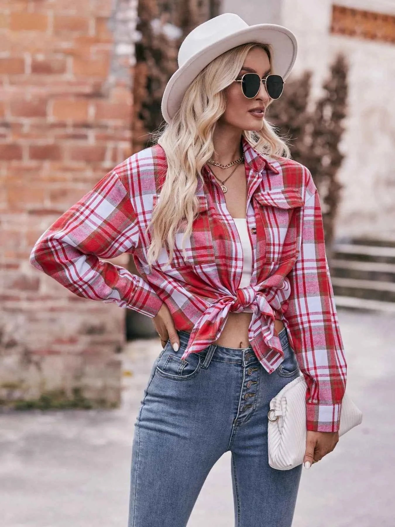 Plaid Button-Down Long Sleeve Shirt 3df225116b7e42049fe49c9dd0b92852-Max-Origin