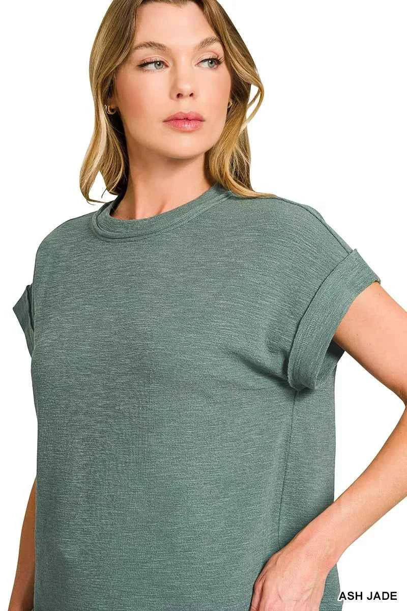 Zenana Cotton Slub Short Sleeve Tee and Pants Set 3df506f888304010a1c1bb91203a540c-Max-Origin