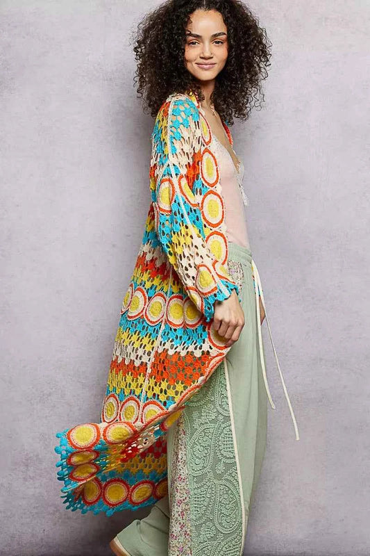 Scalloped Edge Open Front Crochet Cardigan with Colorful Stripe Pattern 3e04a86d-7b95-4bae-8974-520d46e78d47-Max-Origin