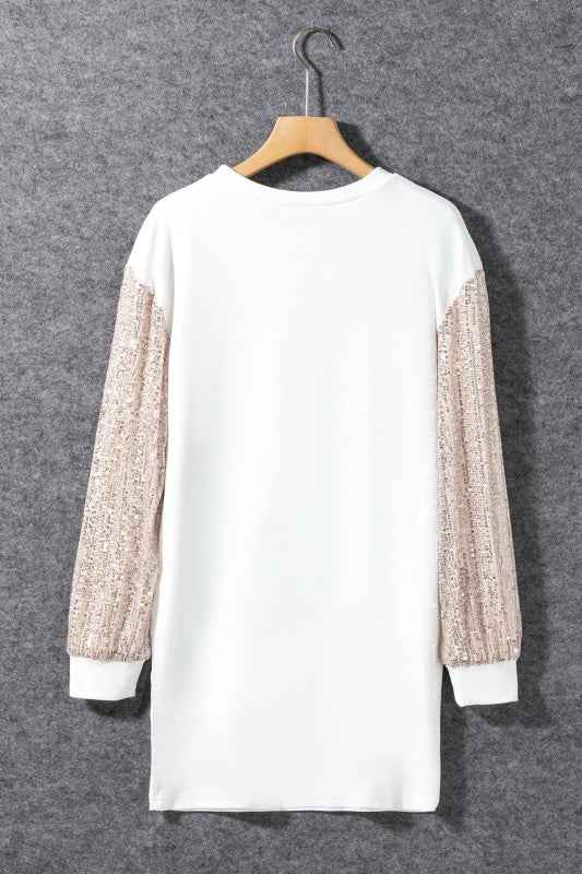 Valentine Sequin Patchwork Puff Sleeve Mini Dress 3e0bd800-b457-428d-9776-ad72e27af17c