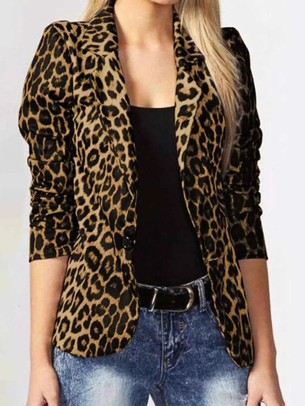 Leopard Print One Button Blazer Leopard 3e0f90ada37b41e78523c714504ce630-Max-Origin
