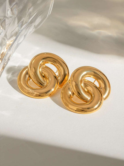 18K Gold-Plated Stainless Steel Knotted Earrings