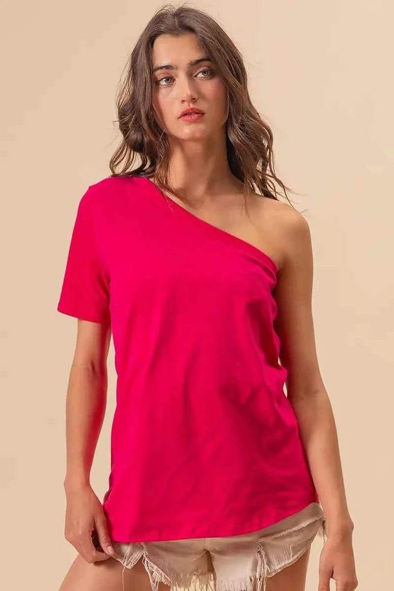 BiBi Cotton Span Knit One Shoulder Top 3e17df8c5c824ab9ad2658e16d5e0dc5-Max-Origin