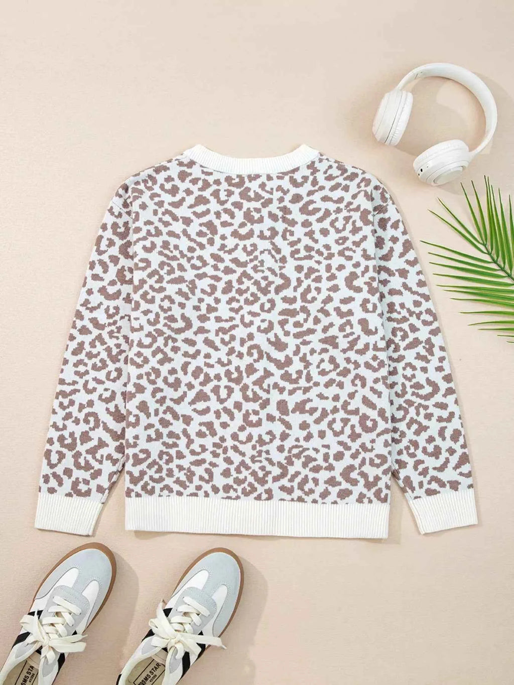 Leopard Drop Shoulder Chunky Knitted Cardigan 3e18cec9b89145f4a6c19af6d1f1119a-Max-Origin
