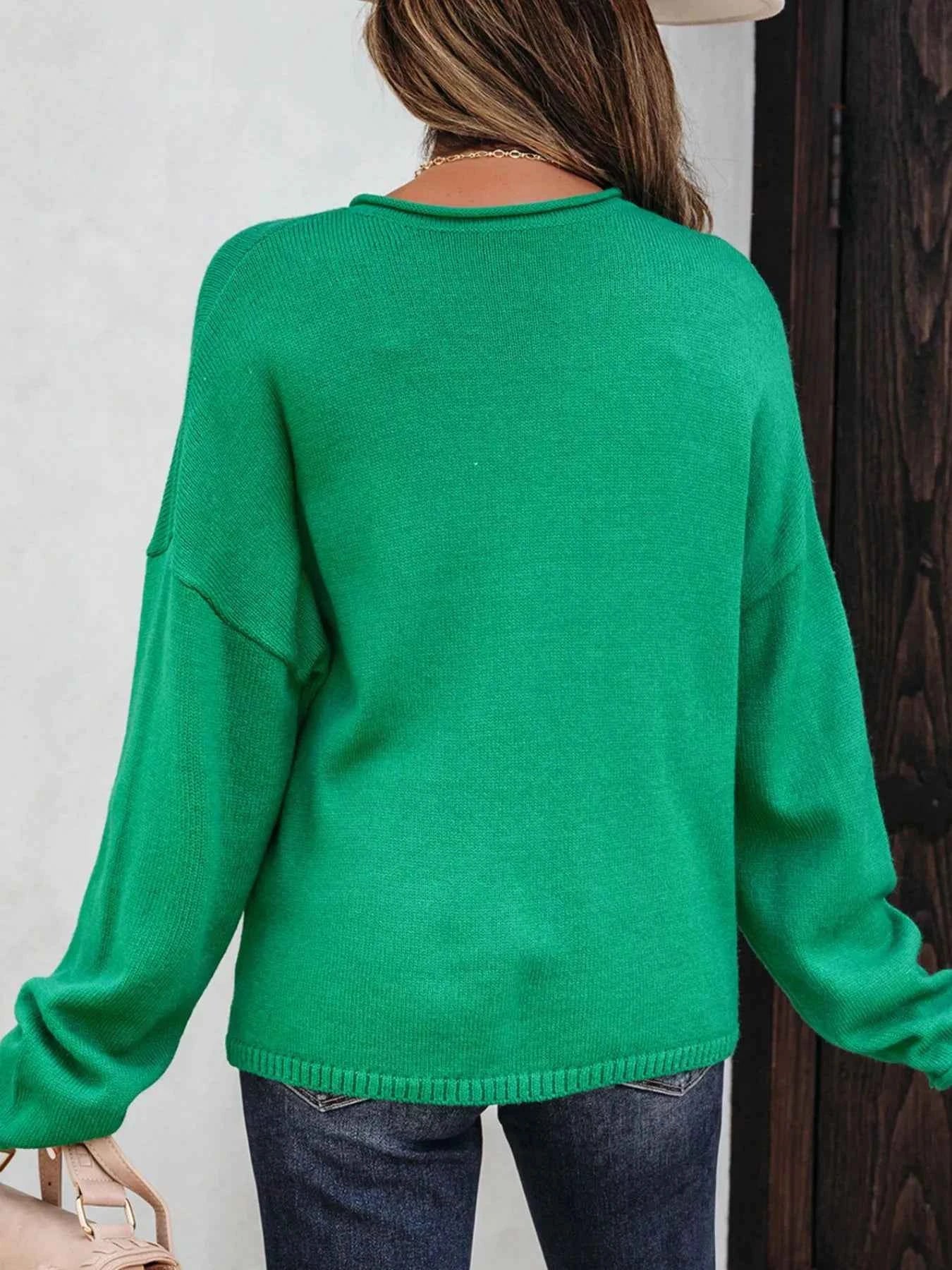 Solid Color Knit Button Drop Shoulder Sweater Cardigan 3e2181f5-cb8e-4e7d-a77d-8a835dafa268-Max-Origin