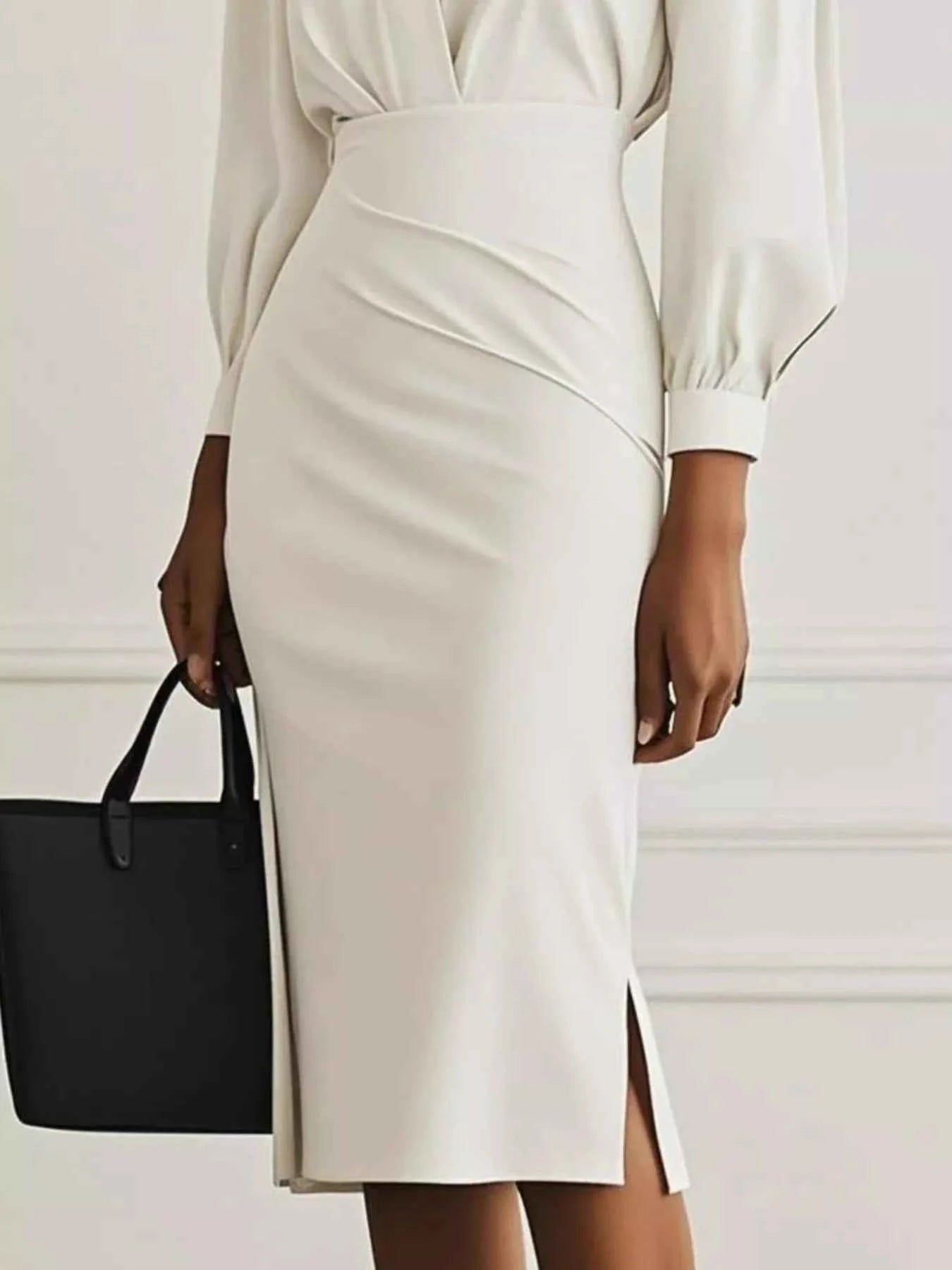 Ruched Midi Shirt Dress with Side Slit 3e2d90c6-23a7-4cc2-bc38-5eba31097488-Max-Origin
