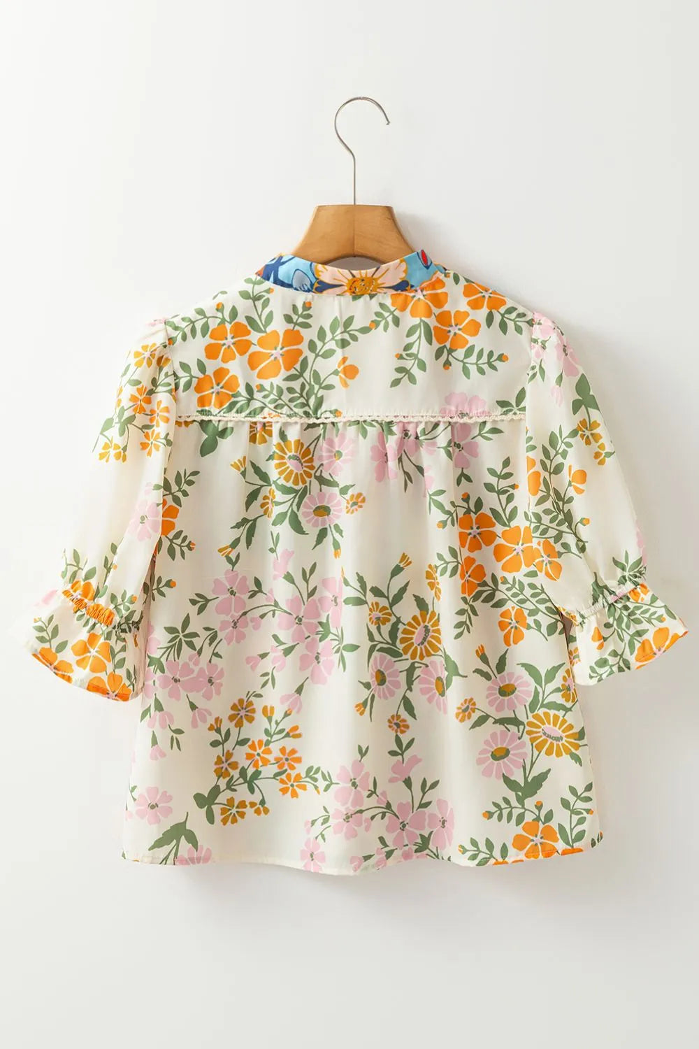Multicolour Crochet V Neck Half Sleeve Boho Floral Blouse 3e3ac51f-3b8e-4bc2-89b5-a438f8876a7a-Max-Origin
