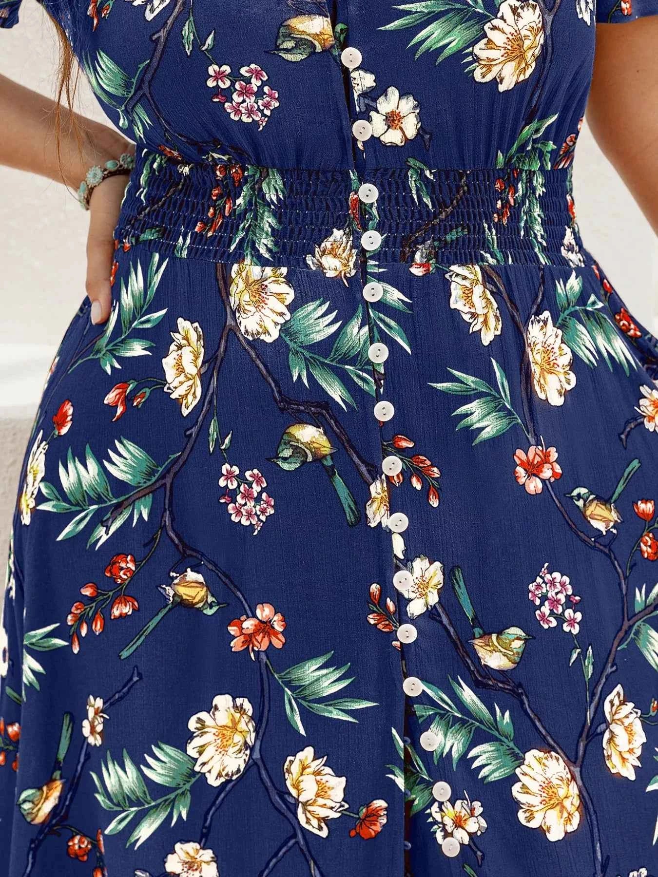 Plus Size Floral V-Neck Short Sleeve Maxi Dress 3e455f1a-bf7c-440c-9d76-c04231dd0f8f-Max-Origin