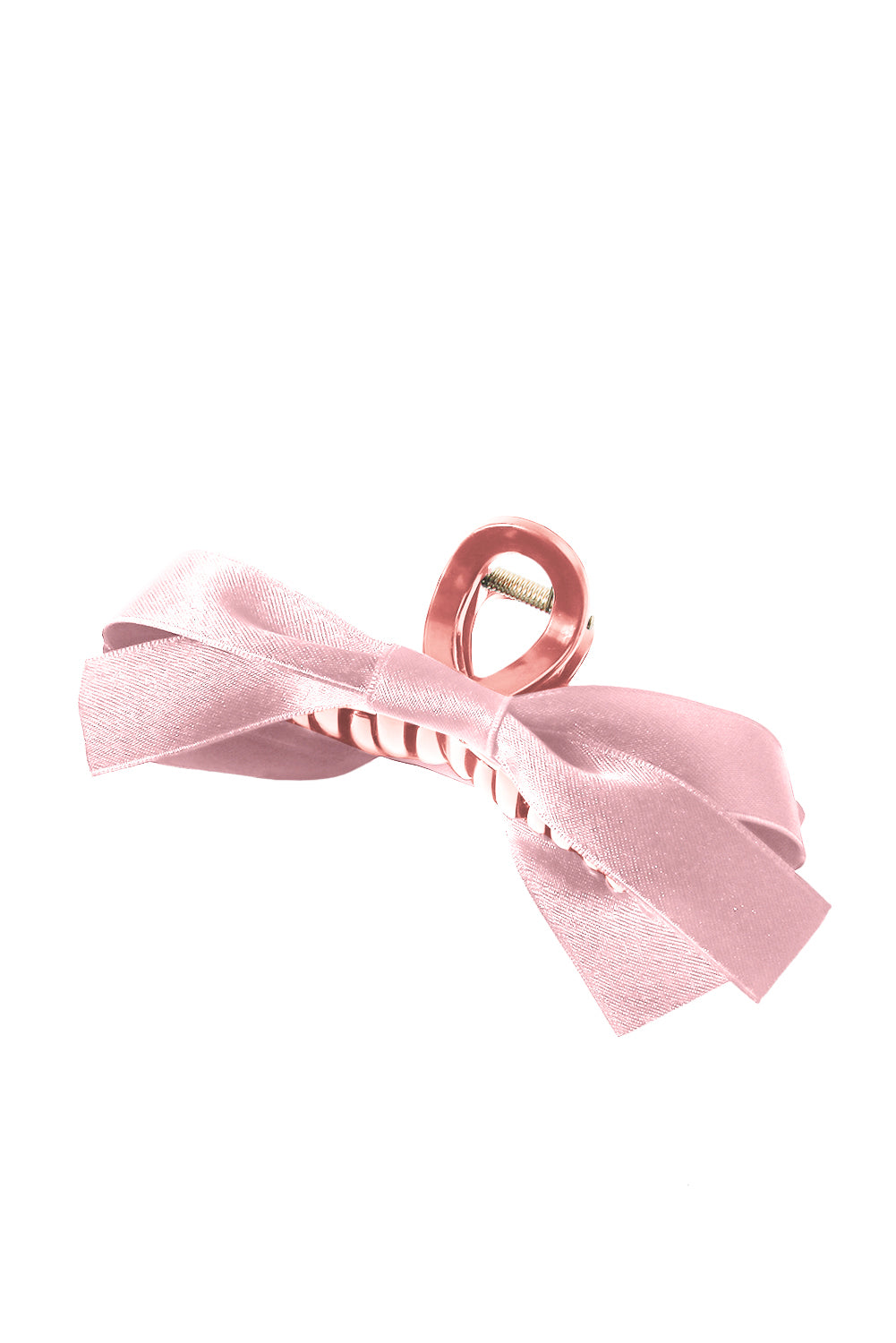 Light French Beige Solid Color Ribbon Bow Decor Hair Clip 3e49b3afd61b3bef