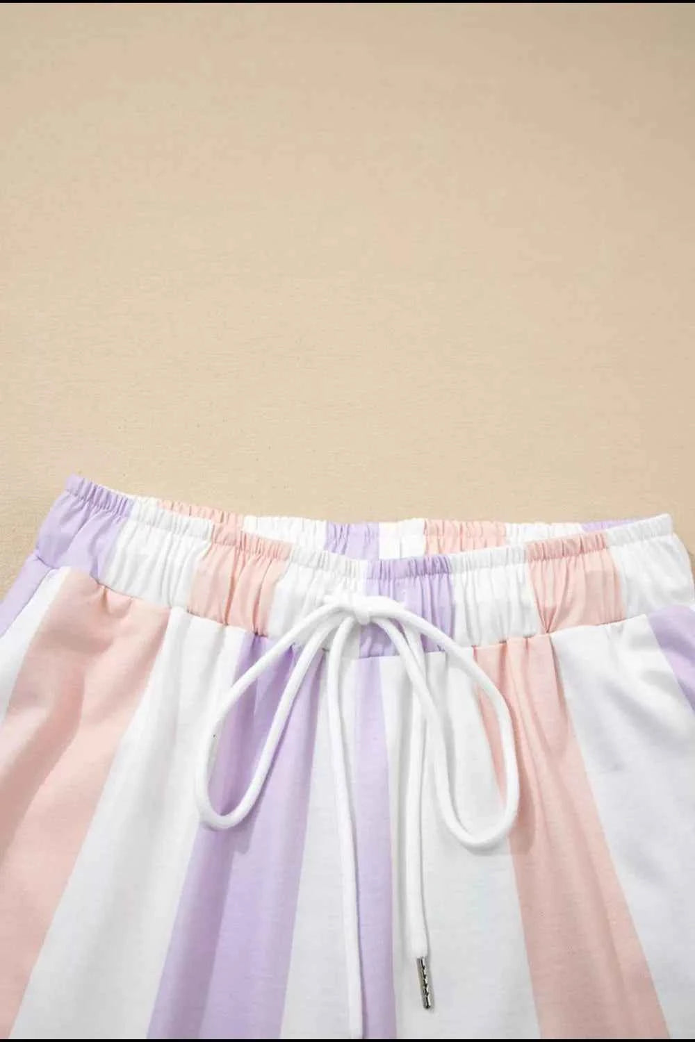 Stripe Multicolored Print Drawstring Loose Pants with Side Pockets 3e50fa93-dbcc-4f3e-8128-b172466113ad-Max-Origin