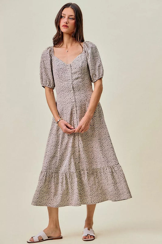 Ditsy Floral Self Belt On Elastic Waist Maxi Dress 3e557c29-92a1-402b-abf8-3cb56f08eae8-Max-Origin