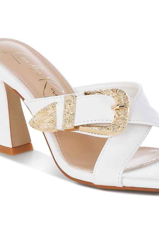 Mohaya Engraved Metallic Buckle Sandals 3e62c4c7-b736-4ba5-9b2f-0776219044b8