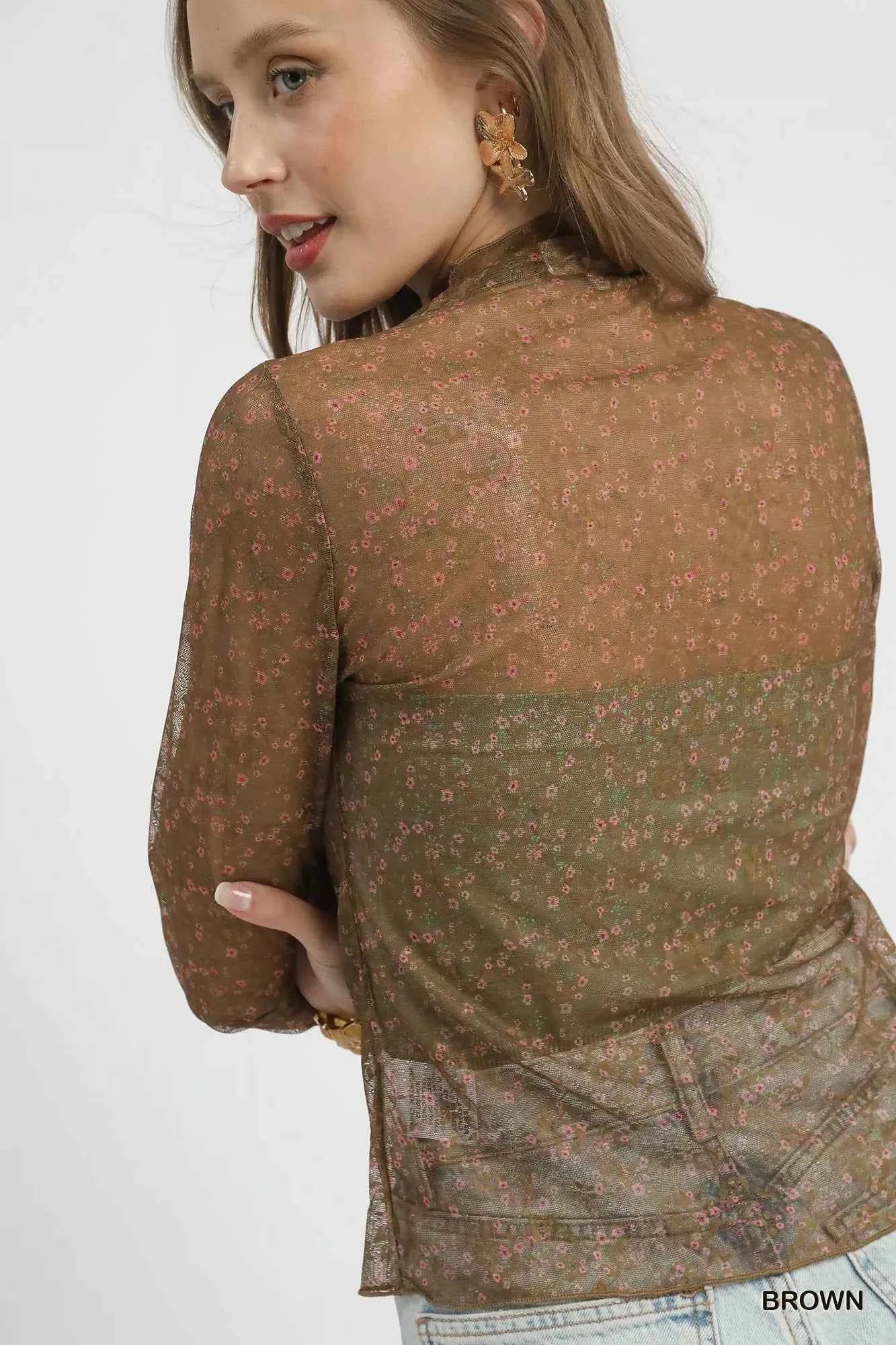 Umgee Nylon Lace Mesh Long Sleeve Top 3e68bcb9-c7f7-453a-97a2-ddb69abdb931-Max-Origin