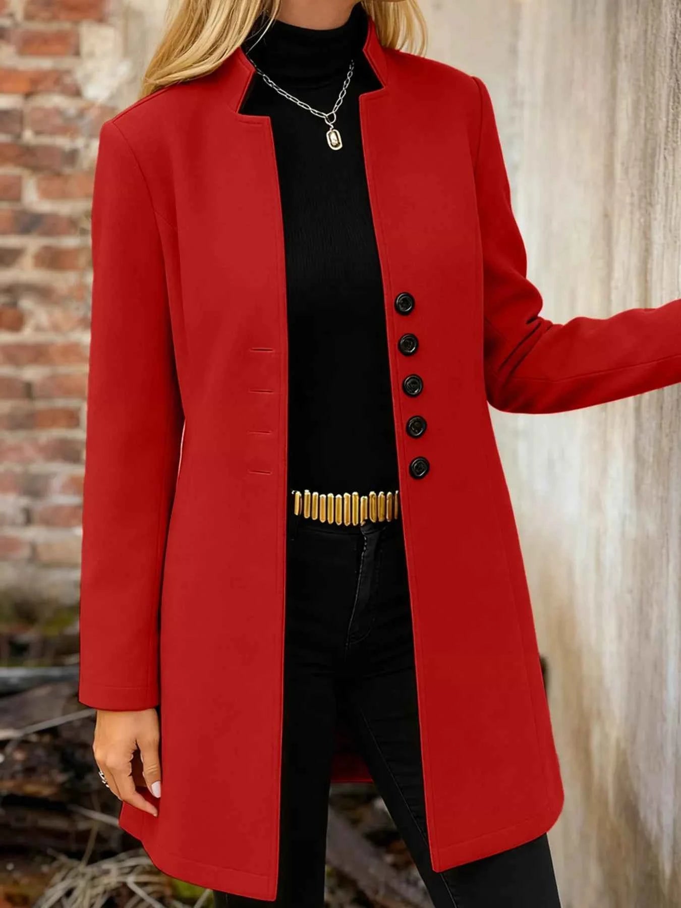 Button-Down Longline Outerwear Scarlet 3e8abfd0-11ad-4a41-9173-5fab1021568a-Max-Origin