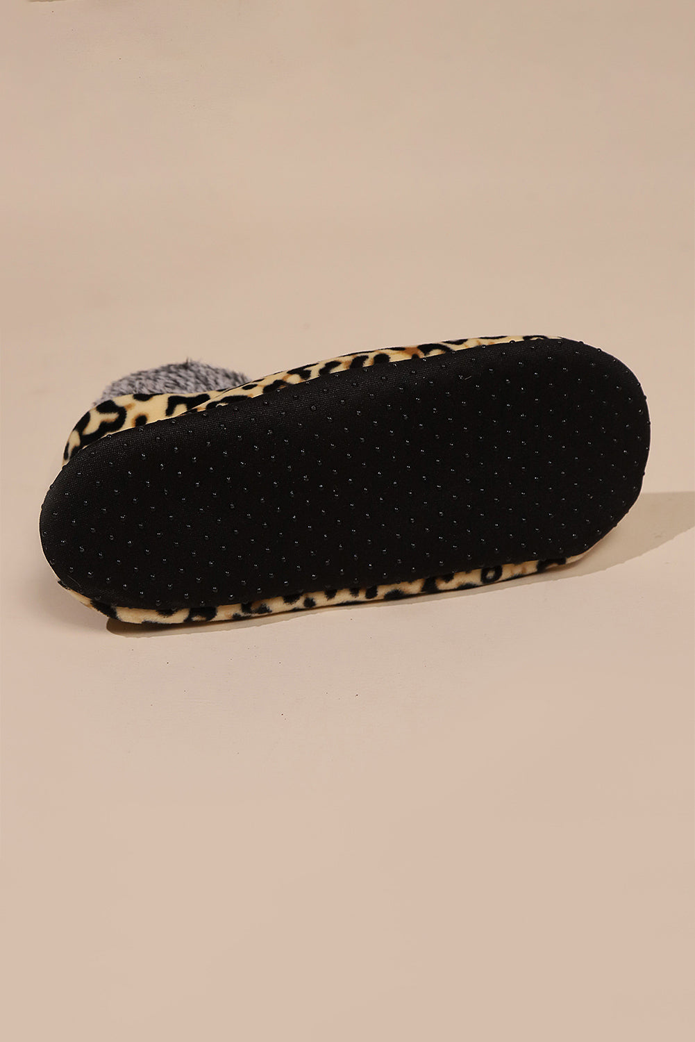 Beige Leopard Print Anti Skid Warm Slipper Socks 3e8fd82976dc9746