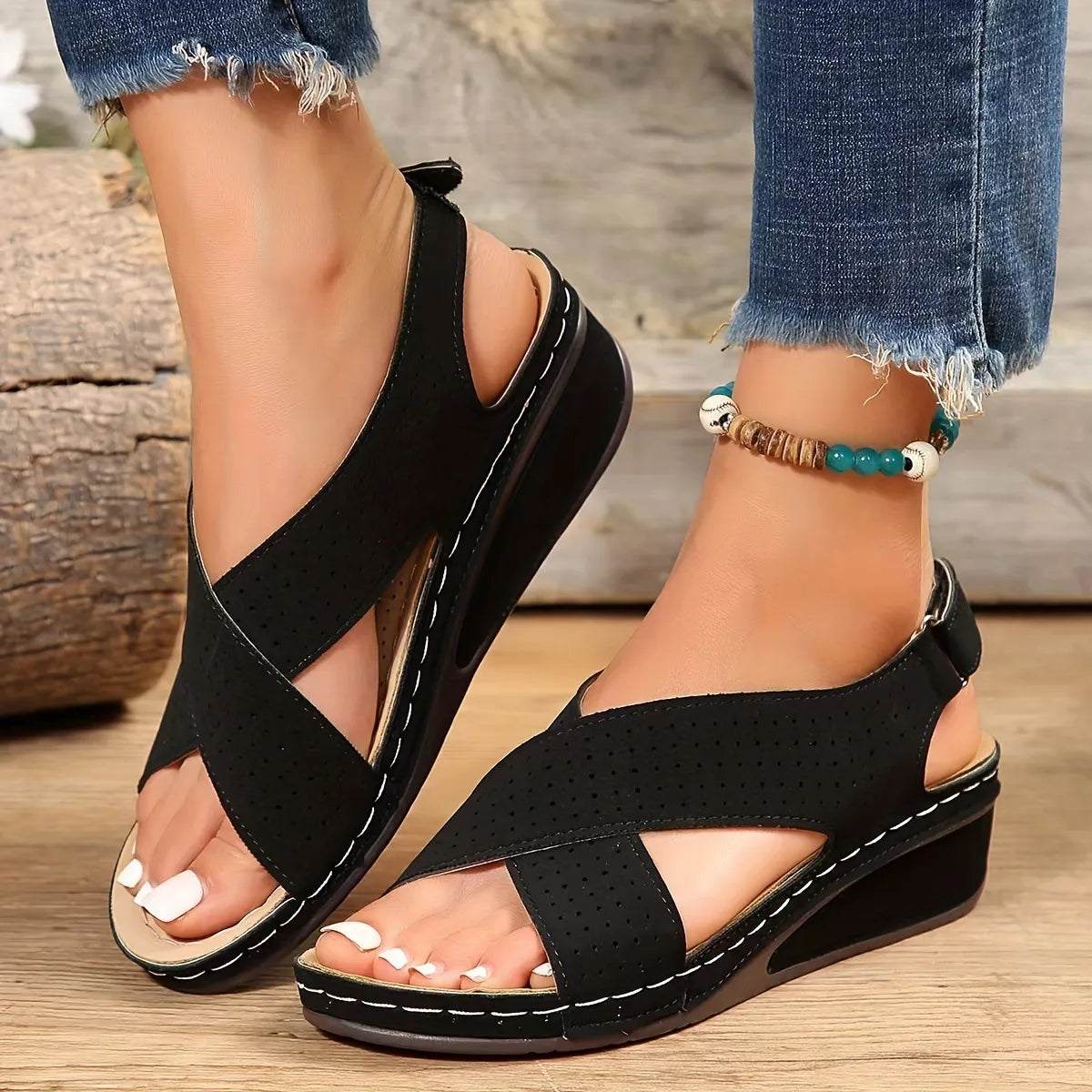 Criss-Cross Comfort Wedge Sandals 3e91a986812a4d6ab272dea45f08e9fb-Max-Origin