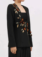Embroidered Long Sleeve Blazer 3ea1e3e8-609f-4933-9553-666fdce6b93b-Max-Origin