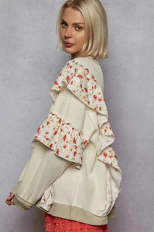 Round Neck Sweater with Floral Ruffle Detail 3eb50f96-427c-4a7b-8be6-55e0d427f6c9-Max-Origin