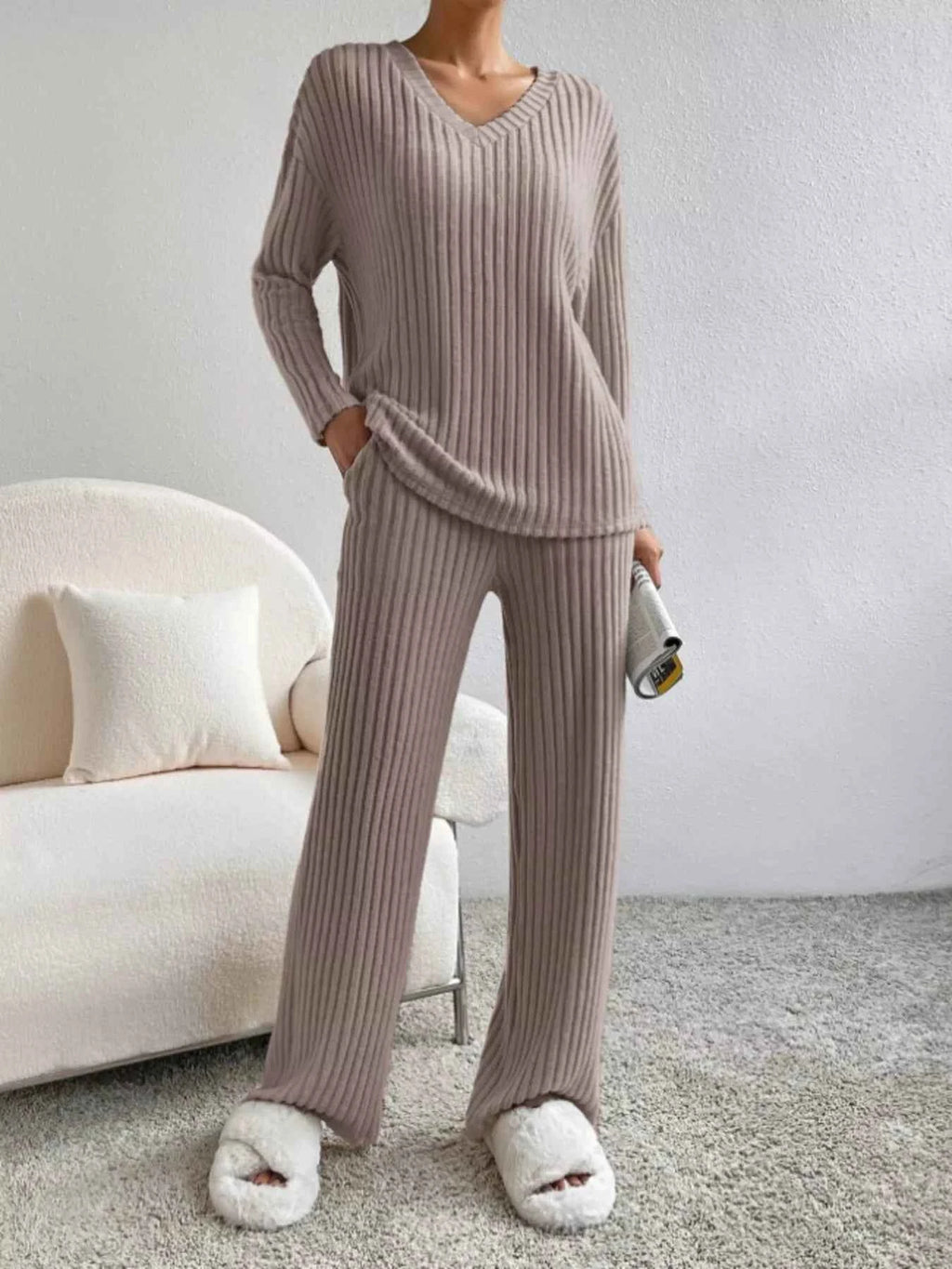 Ribbed Knit Long Sleeve Top and Pants Set 3eb633a2dd86499d914b3712bb529556-Max-Origin