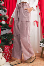 Ashleigh Blue Careys Mineral Wash Tiered Wide Leg Patchwork Drawstring Pants 3eba3ed1871a2f30