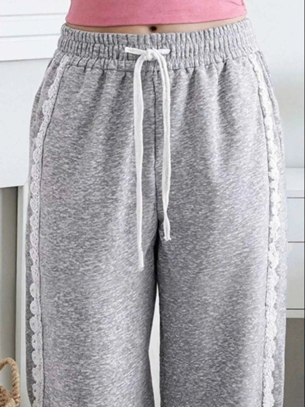 Lace Trim Wide Leg Pants 3ec90416-733b-49c9-9bdc-428e9f963ae5-Max-Origin