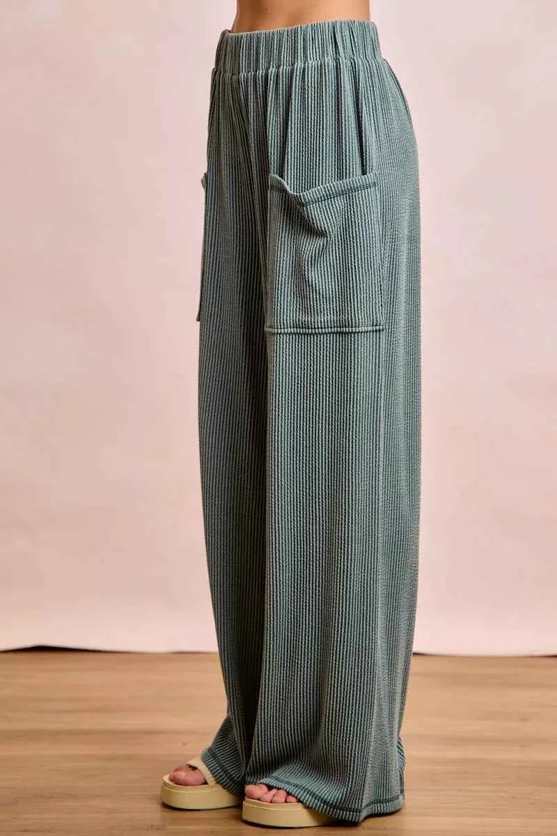BiBi Two Tone Cord Rib Contrast Stitching V-Neck Top and Pants Set 3edc8c7c2fb644c38d5cea9874abc7dc-Max-Origin