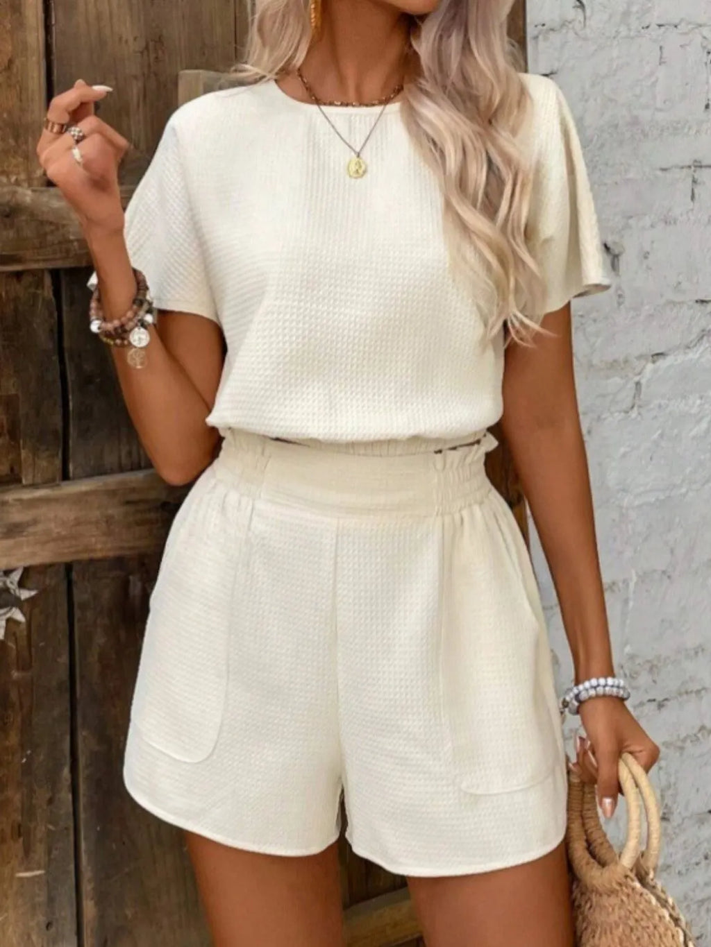Round Neck Short Sleeve Top and Shorts Set 3edd9eb2-23ed-4703-a501-da24871e9197-Max-Origin