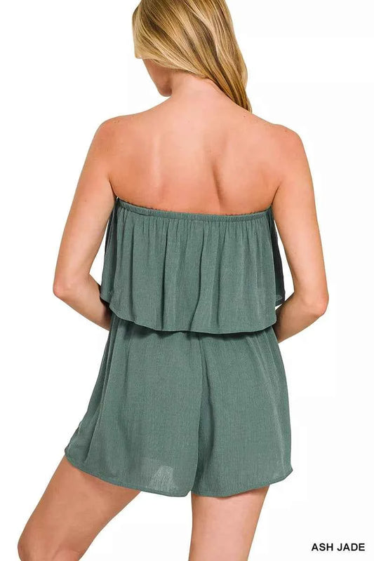 Woven Crinkle Strapless Rompers 3efcac7cb31c481eab851889f00958ef-Max-Origin