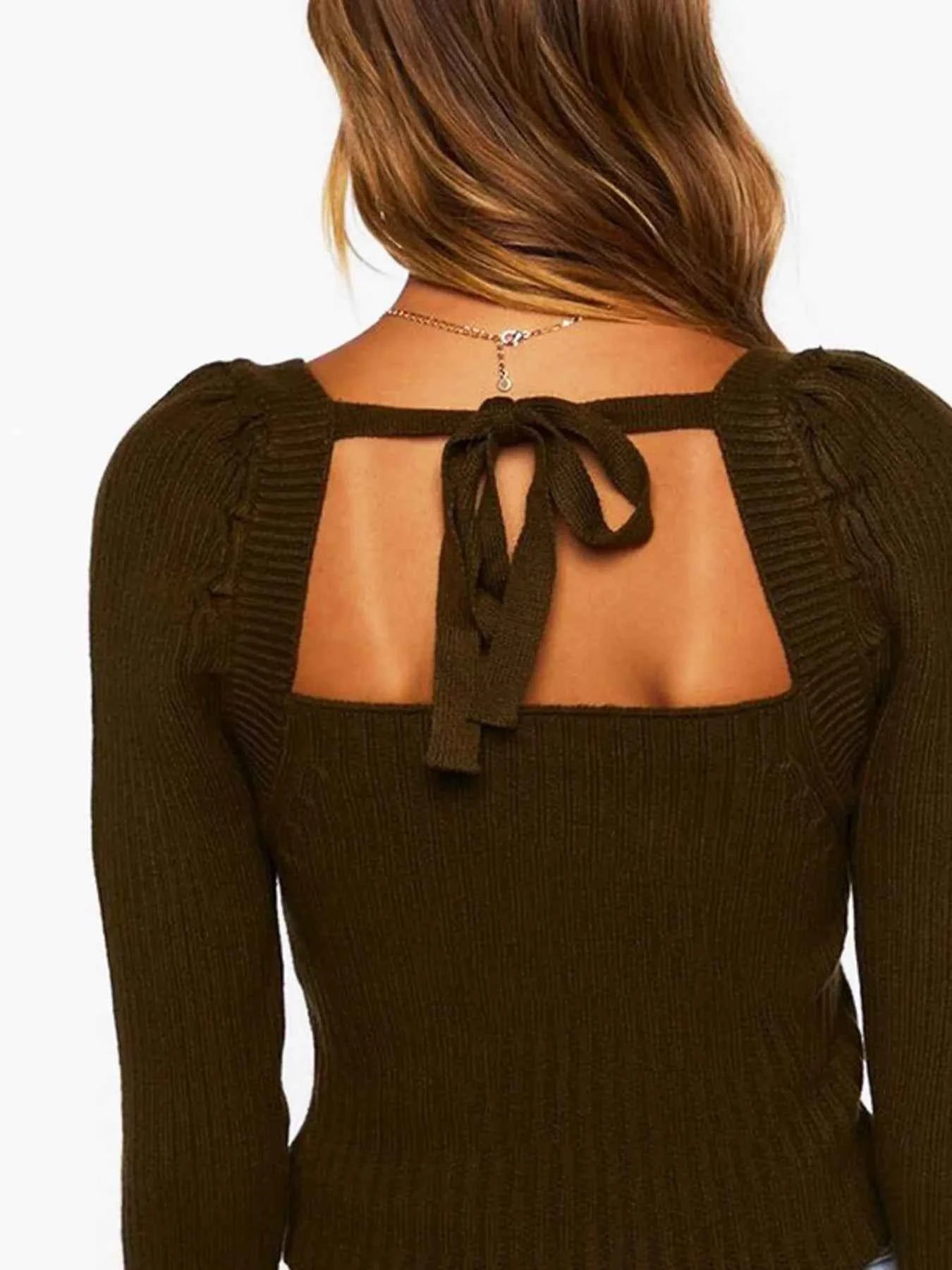 Ribbed Square Neck Long Sleeve Sweater 3f00f621fa7749b2a8d8b868a722a1ac-Max-Origin