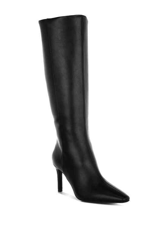 Skara Faux Leather Calf Boots Black 3f161536-8759-434e-9d97-939d6780c269
