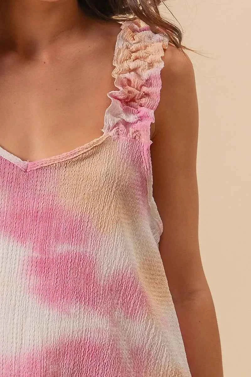 Tie Dye Printed Textured Woven with Ruffled 3f1df4534218498ab6584eacd0e3920d-Max-Origin
